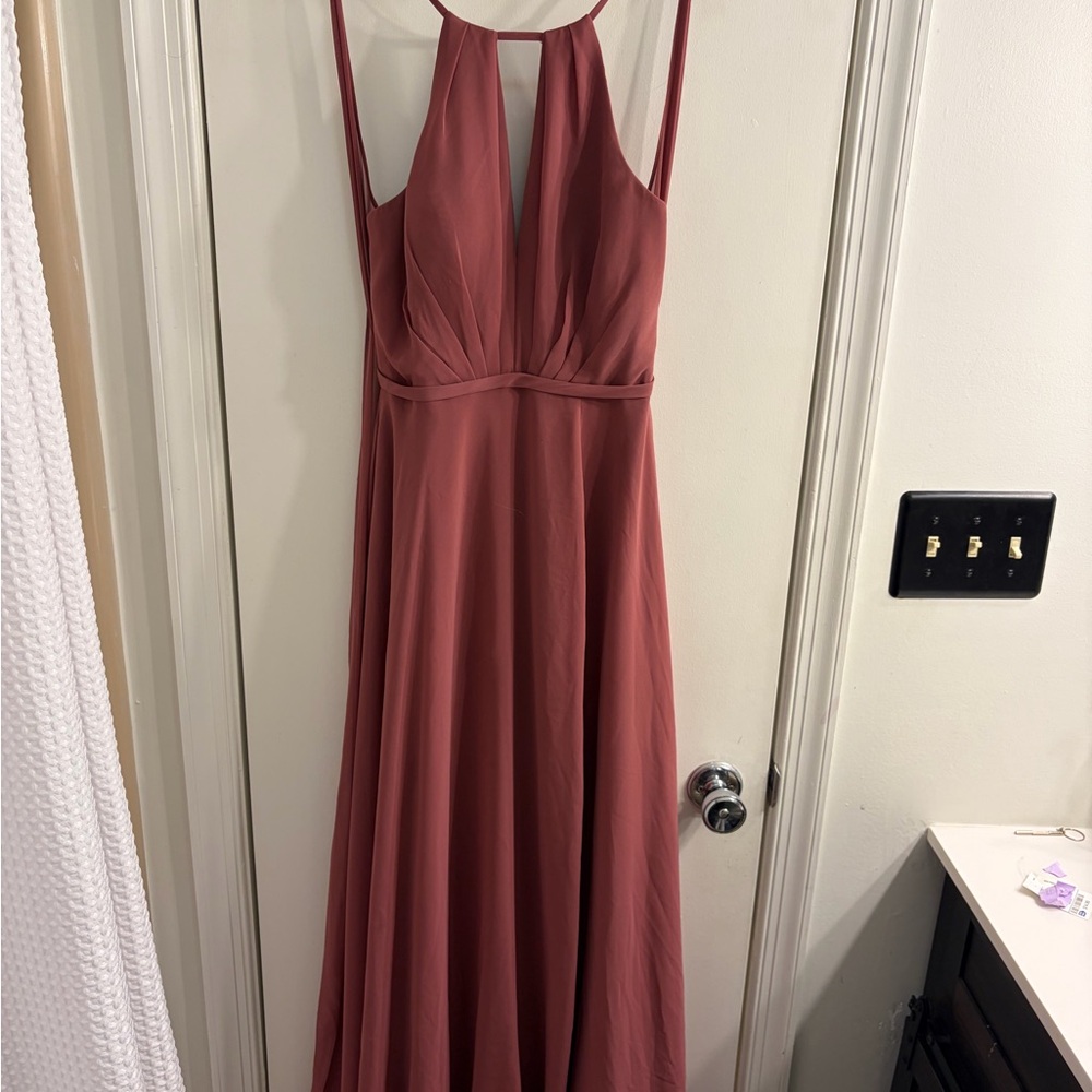 Azazie Dusty Rose Backless Dress
